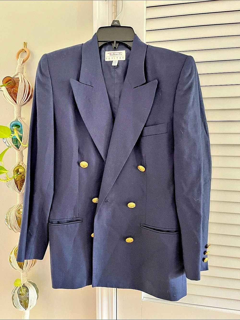 Talbots Petite Double Breasted Blazer in Blue Size 2P
